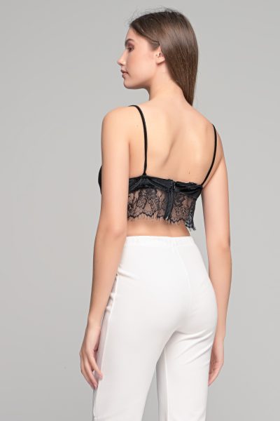 Μαύρο Velvet Crop Top - Image 4