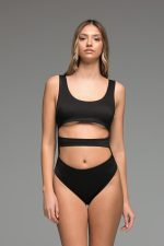 Μαύρο Ολόσωμο Με Άνοιγμα Στην Κοιλιά