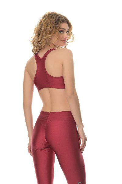 Μπουστάκι  Γυαλιστερό Fashion Sport Athlos Γυναικεία-Μπορντό - Image 3