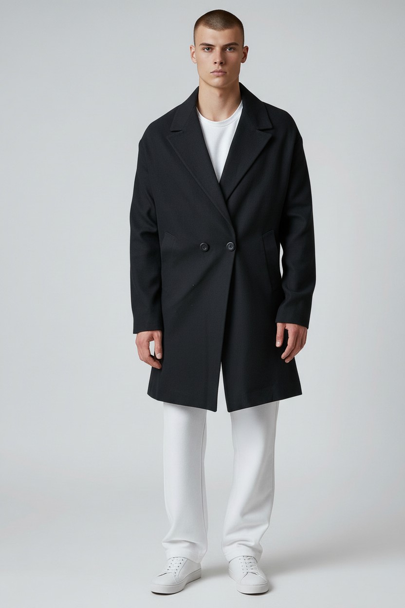 ΠΑΛΤΟ VELLUTO BEN TAILOR-ΜΑΥΡΟ - Ανδρικά