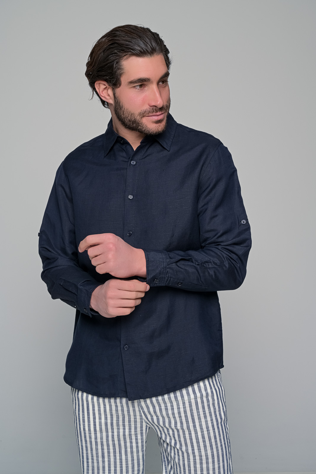 ΠΟΥΚΑΜΙΣΟ BOLD WAVE BEN TAILOR - ΜΠΛΕ - Ανδρικά