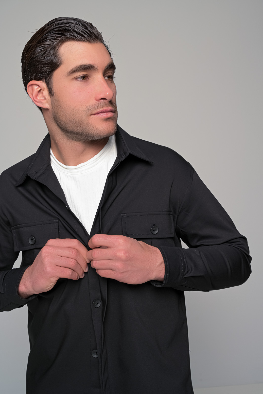 ΠΟΥΚΑΜΙΣΟ BOLOGNA BEN TAILOR-ΜΑΥΡΟ - Ανδρικά