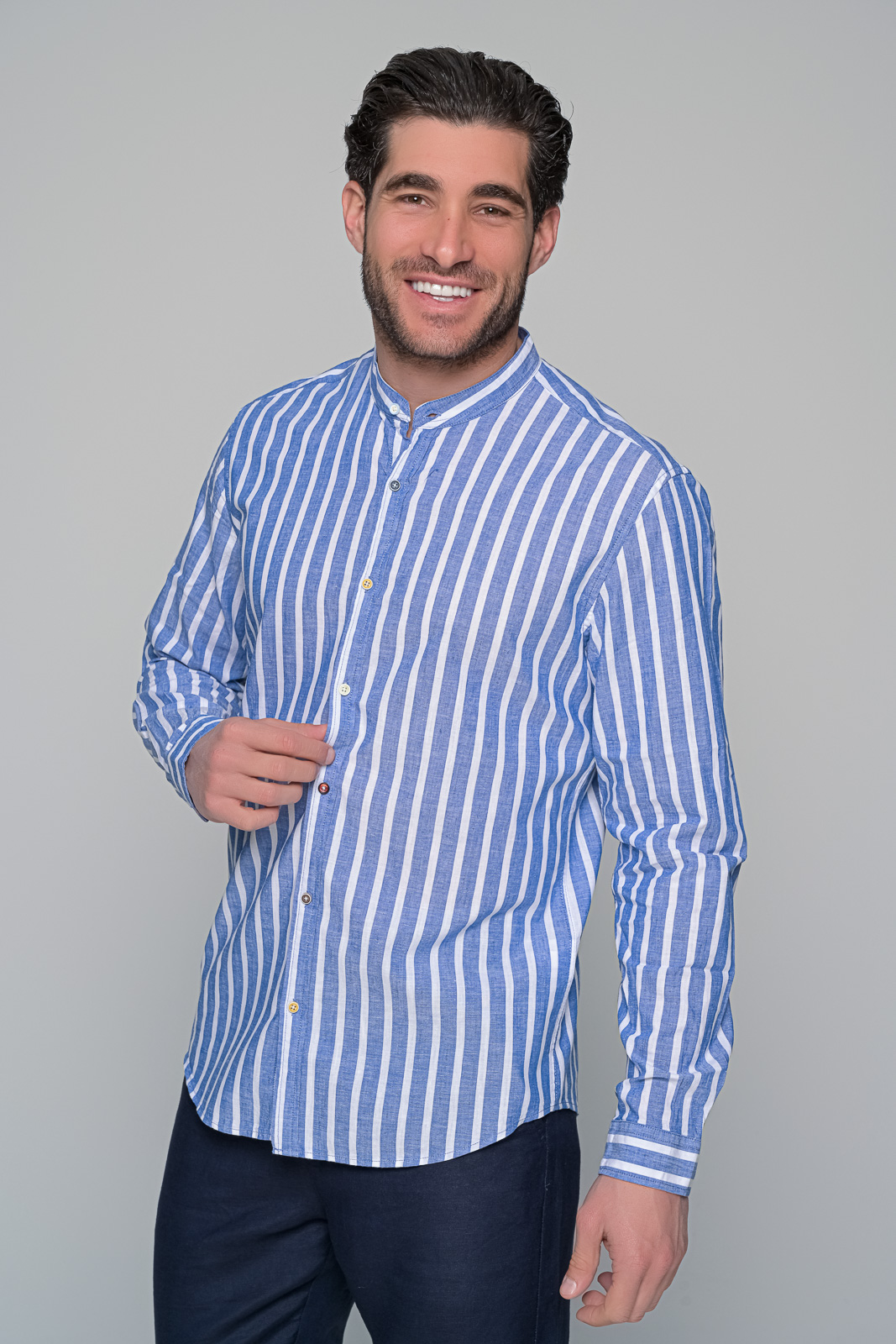 ΠΟΥΚΑΜΙΣΟ LINEN ESSENCE BEN TAILOR - ΜΠΛΕ - Ανδρικά