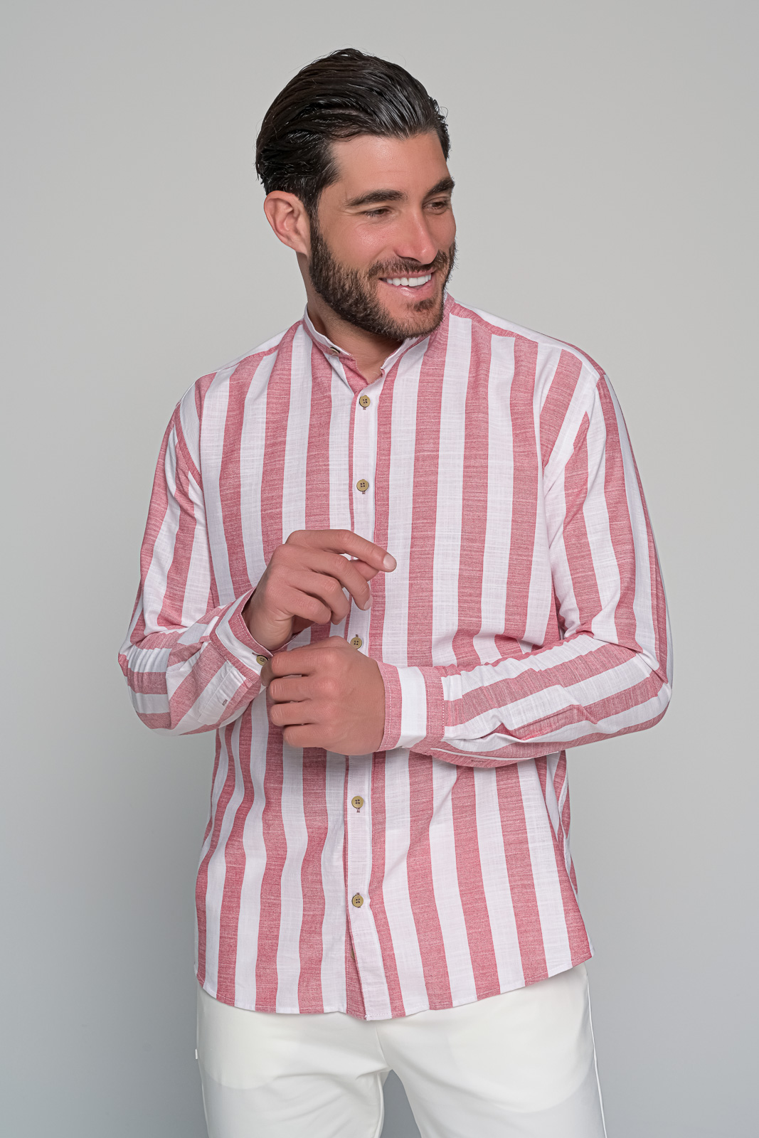 ΠΟΥΚΑΜΙΣΟ OCEAN STRIPE BEN TAILOR - ΡΟΖ - Ανδρικά