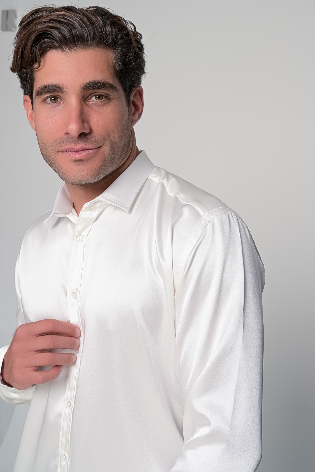 ΠΟΥΚΑΜΙΣΟ SATIN BEN TAILOR-ΛΕΥΚΟ - Ανδρικά