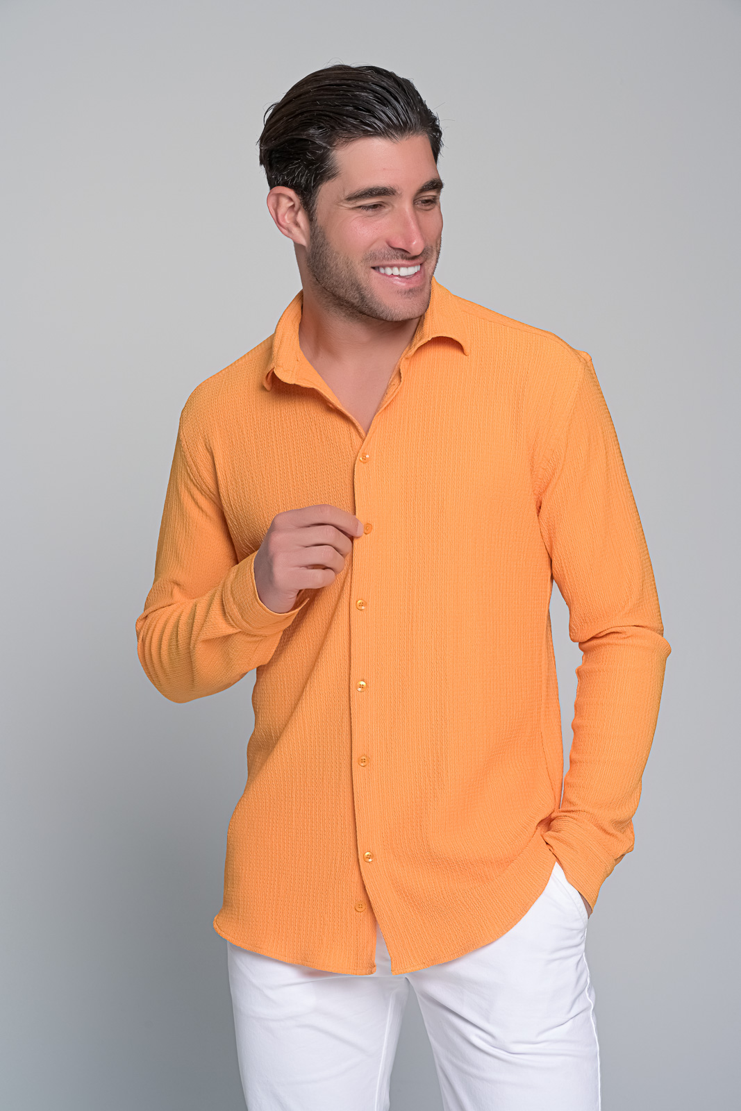 ΠΟΥΚΑΜΙΣΟ TROPICAL WAVE BEN TAILOR - ΠΟΡΤΟΚΑΛΙ - Ανδρικά