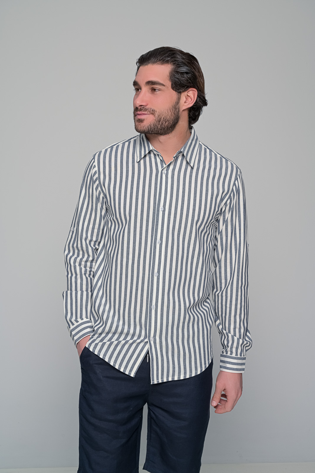 ΠΟΥΚΑΜΙΣΟ VALENCIA BEN TAILOR - ΜΠΛΕ - Ανδρικά