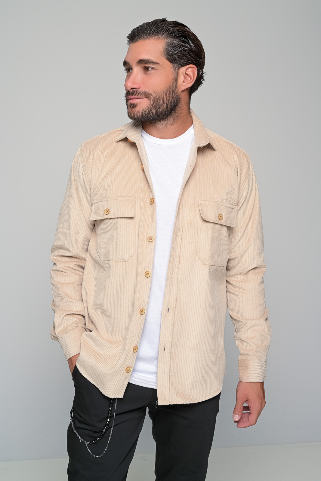 ΠΟΥΚΑΜΙΣΟ ΚΟΤΛΕ UTILITY BEN TAILOR - ΜΠΕΖ - Ανδρικά