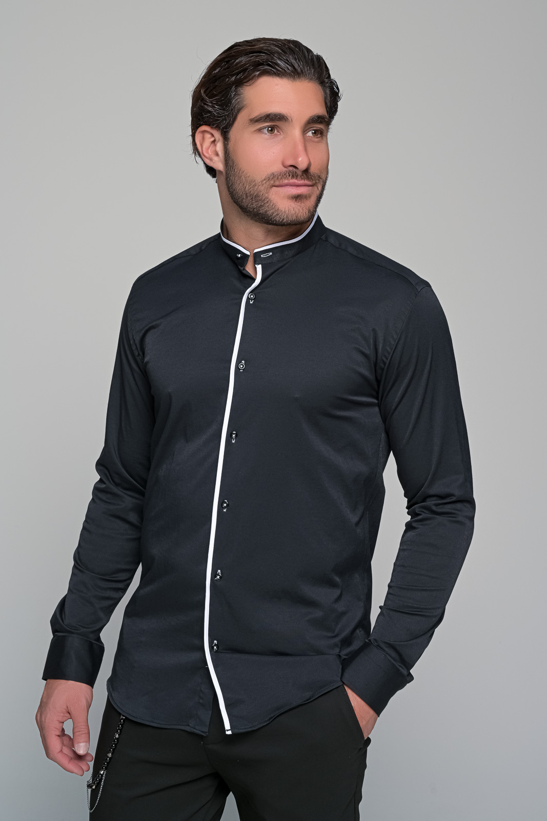 ΠΟΥΚΑΜΙΣΟ ΜΑΟ DESIGN BEN TAILOR - ΜΑΥΡΟ - Ανδρικά