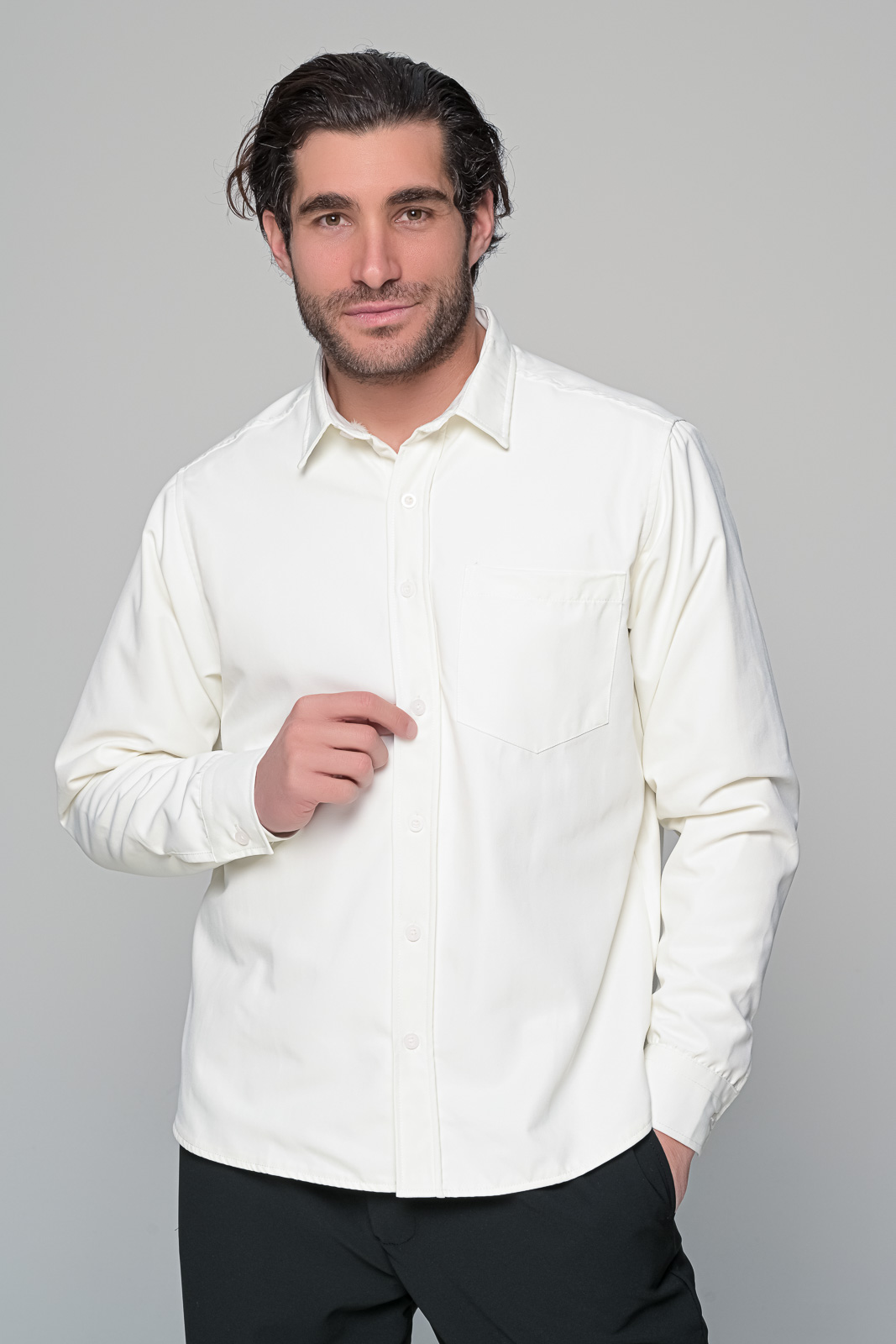 ΠΟΥΚΑΜΙΣΟ ΜΕ ΕΠΕΝΔΥΣΗ ΓΟΥΝΑ BEN TAILOR - ΕΚΡΟΥ - Ανδρικά