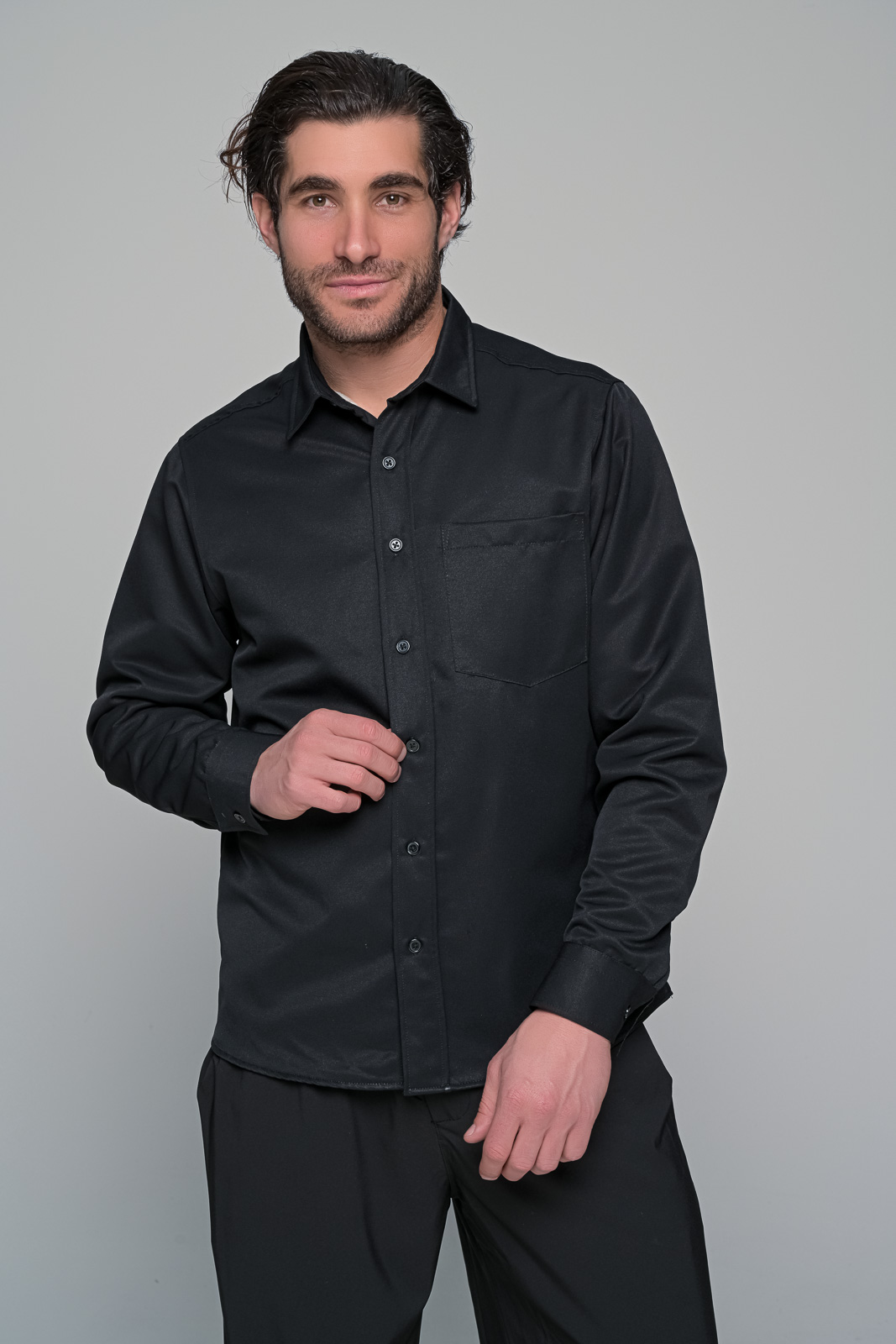 ΠΟΥΚΑΜΙΣΟ ΜΕ ΕΠΕΝΔΥΣΗ ΓΟΥΝΑ BEN TAILOR - ΜΑΥΡΟ - Ανδρικά