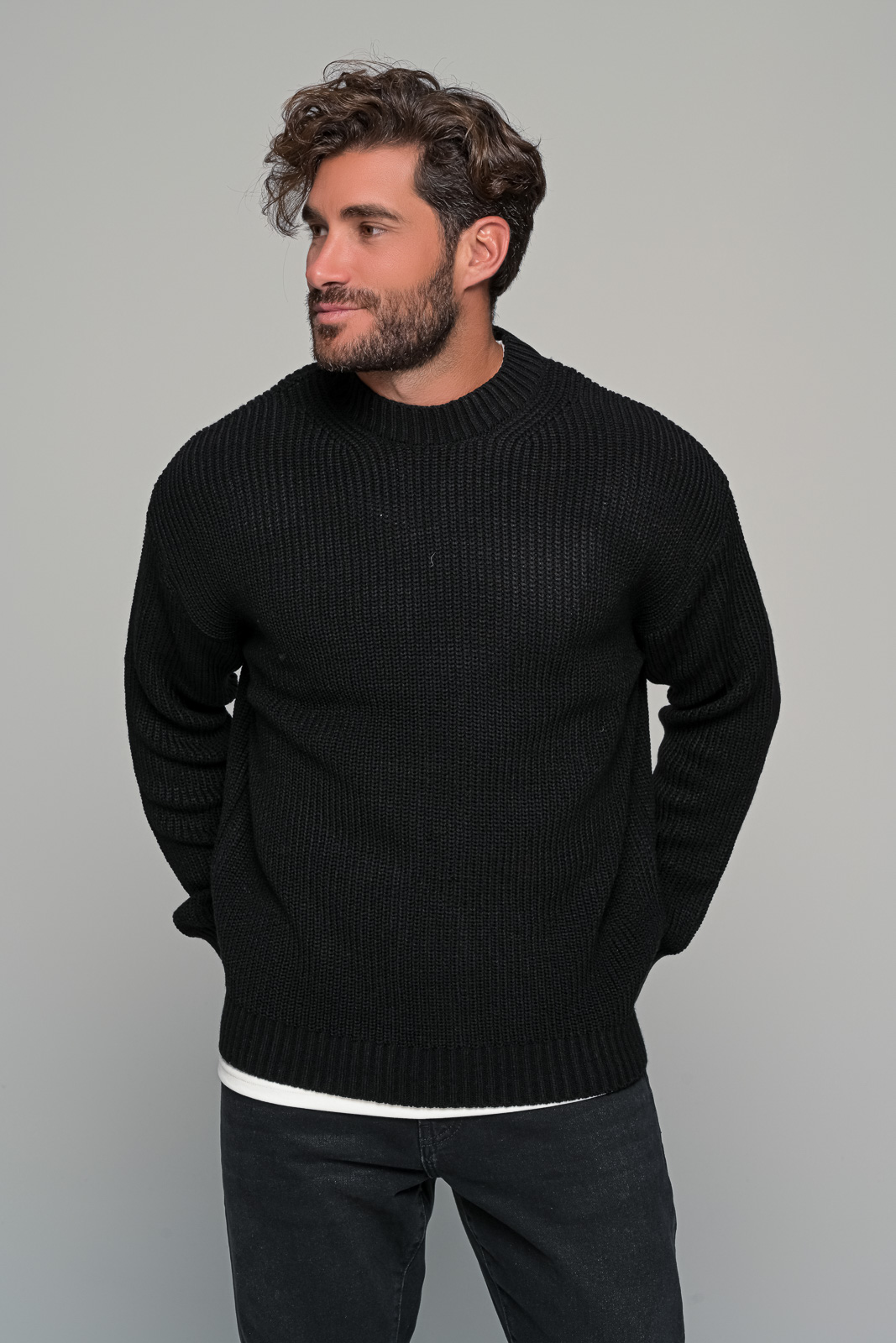 ΠΟΥΛΟΒΕΡ ASPEN KNIT - ΜΑΥΡΟ - Ανδρικά