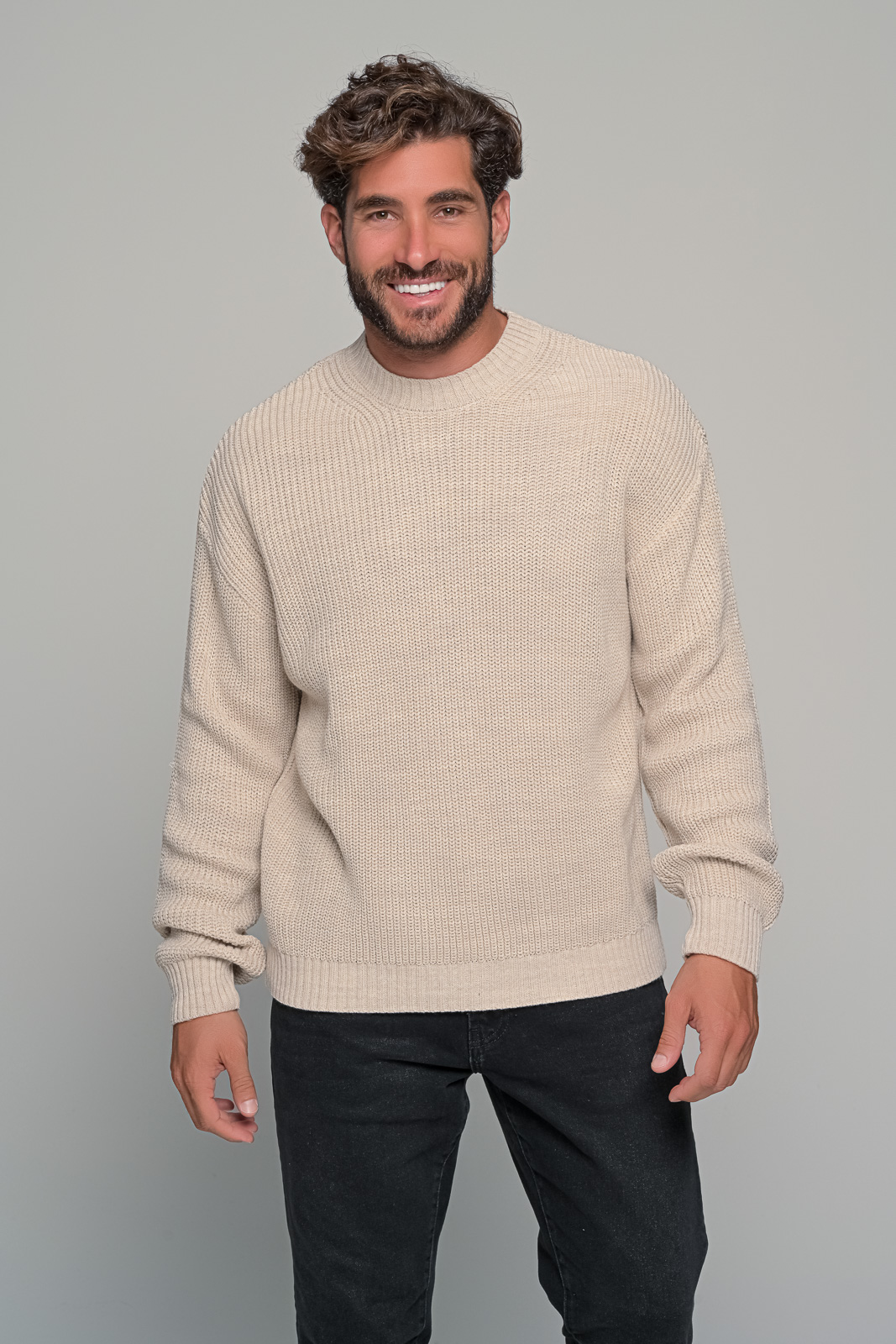 ΠΟΥΛΟΒΕΡ ASPEN KNIT - ΜΠΕΖ - Ανδρικά