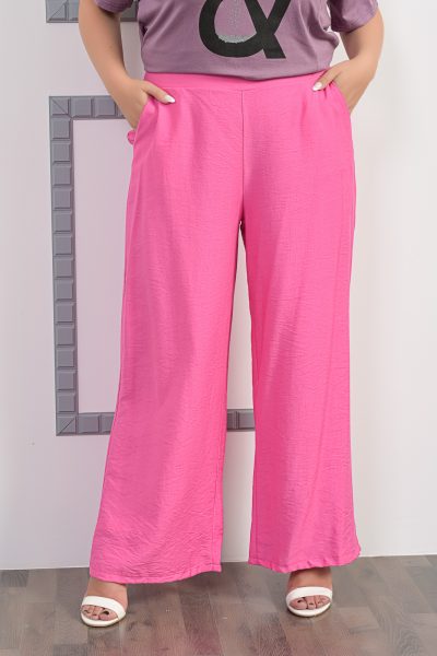 Παντελόνα Με Λάστιχο Στην Μέση Φούξια – Plus Size - Image 5