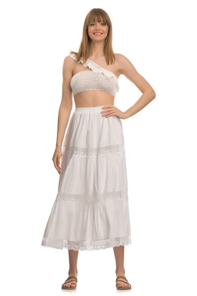 Πλεκτό Crop Top Με Διακριτικό Βολάν - Image 3