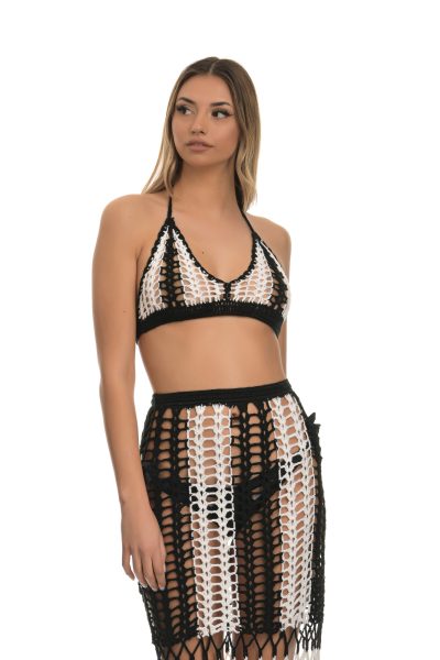 Πλεκτό Ασπρόμαυρο Μπουστάκι-Μαγιό