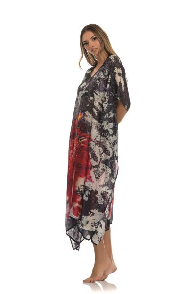 Πολύχρωμο Ασύμμετρο Καφτάνι Με Print - Image 4