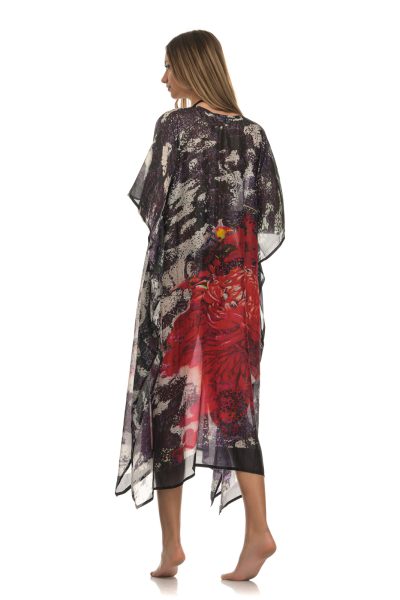 Πολύχρωμο Ασύμμετρο Καφτάνι Με Print - Image 5