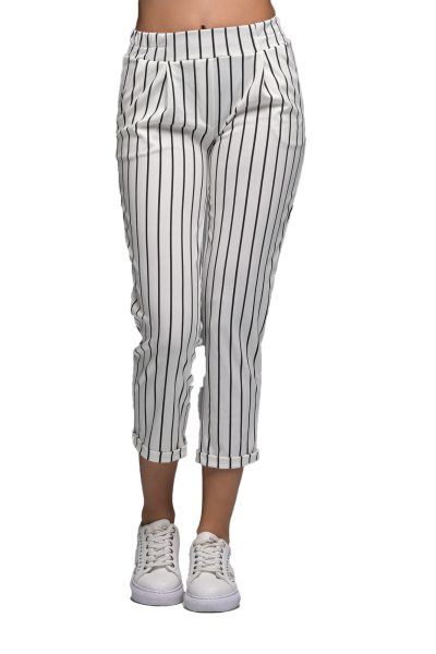 Ριγέ Ελαστικό Παντελόνι - Image 5