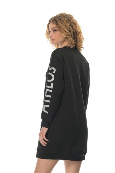 Φόρεμα Φούτερ Athlos Γυναικεία - Μαύρο - Image 2