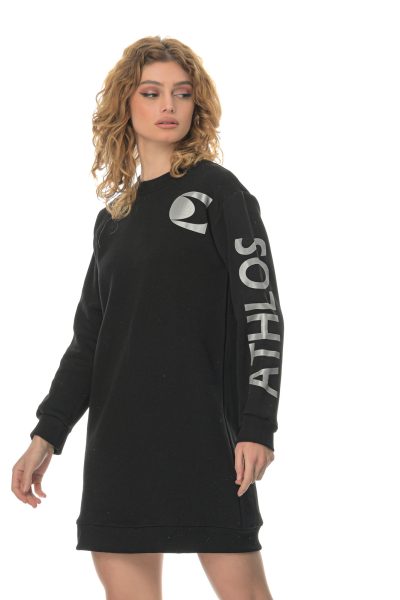 Φόρεμα Φούτερ Athlos Γυναικεία - Μαύρο - Image 3