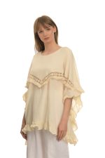 Χυτό Μπεζ Μπλουζοφόρεμα Με Φραμπαλά