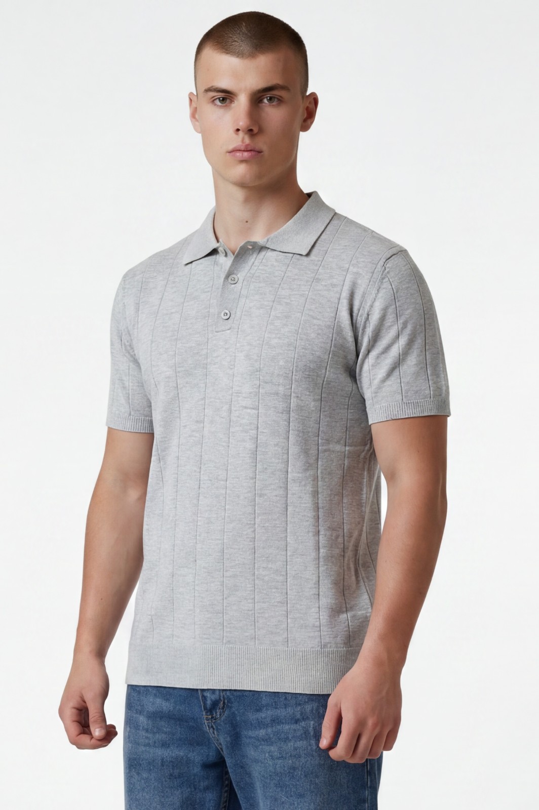 ΜΠΛΟΥΖΑ ΠΟΛΟ RILIEVO - ΓΚΡΙ - Ανδρικά