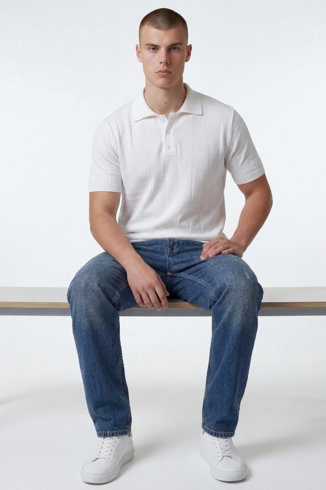 ΜΠΛΟΥΖΑ ΠΟΛΟ RILIEVO - ΕΚΡΟΥ - Ανδρικά