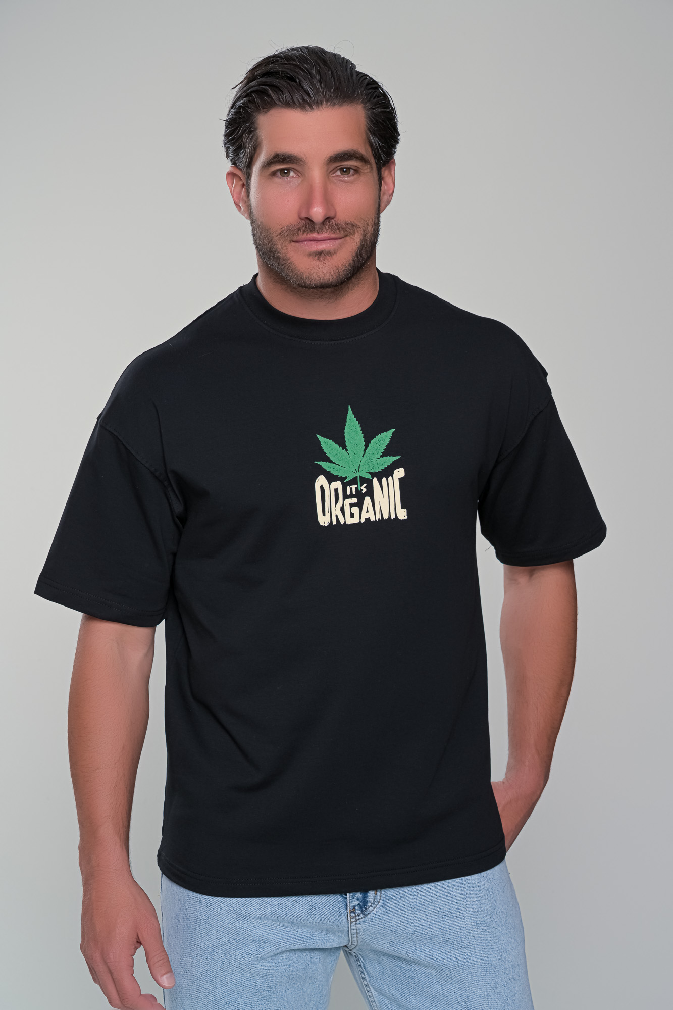 T-SHIRT DON'T PANIC - ΜΑΥΡΟ - Ανδρικά